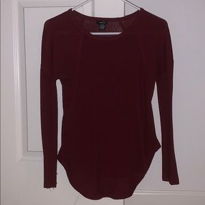 Burgundy long sleeve shirt